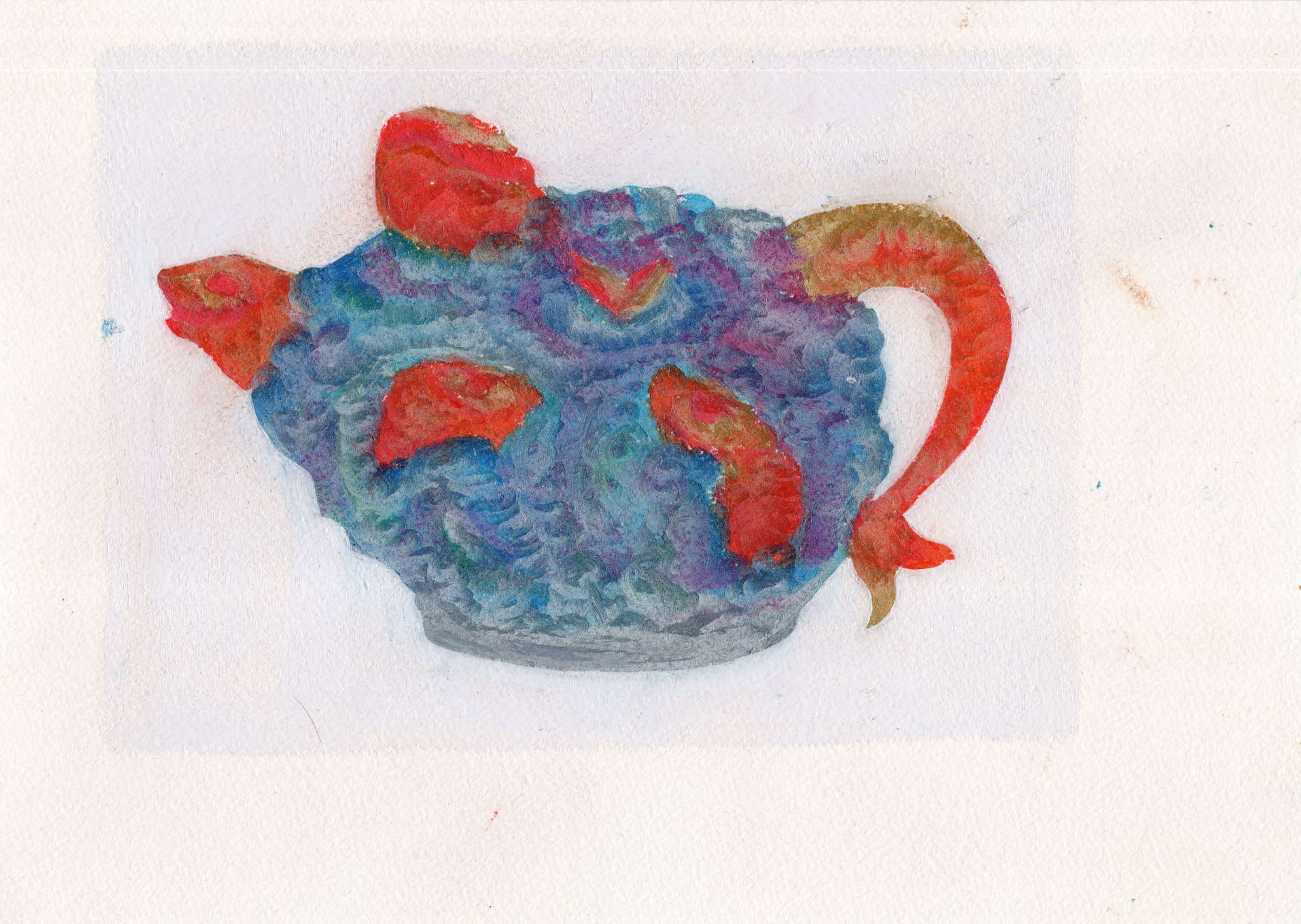 Teapot with carps